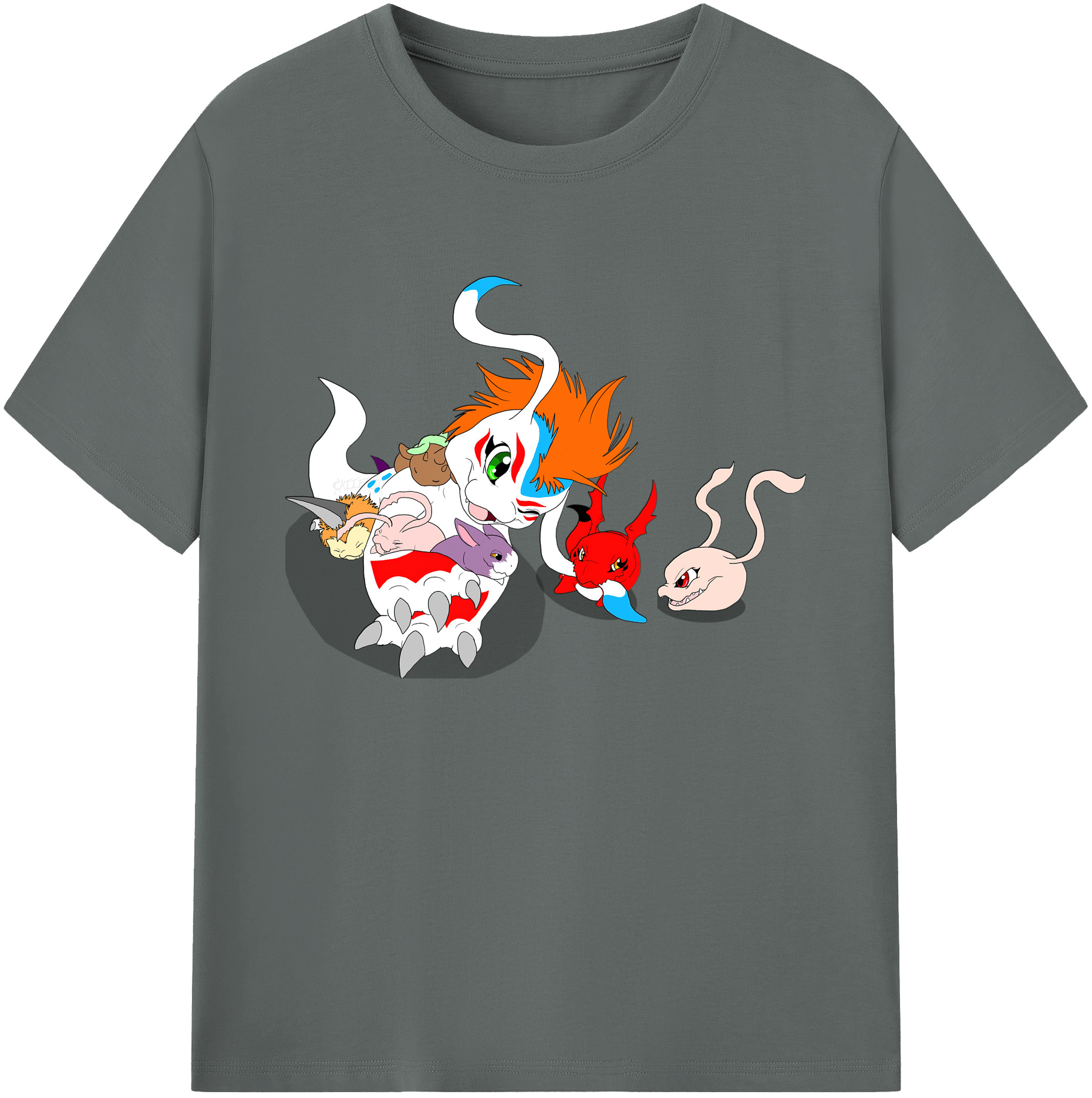 （画像用） Digimon デジタルモンスター/デジモン 綿100％ メンズ半袖Tシャツ｜肌触りやわらか＆通気性